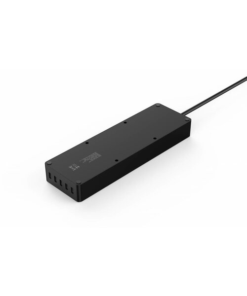 Orico stekkerdoos met acht stopcontacten en vijf USB-laadpoorten -  Incl. aan/uit schakelaar en overspanningsbeveiliging - Zwart