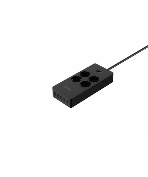 Orico USB stekkerdoos met vier stopcontacten en vijf USB-laadpoorten - 4000W - Incl. aan/uit schakelaar - Zwart