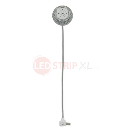 USB mini LED-lampje / leeslampje - helder wit - spiraalkabel