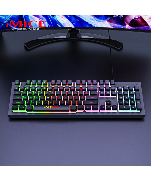 iMice 4-in-1 Gaming set met muis, toetsenbord, koptelefoon en muismat - RGB verlichting