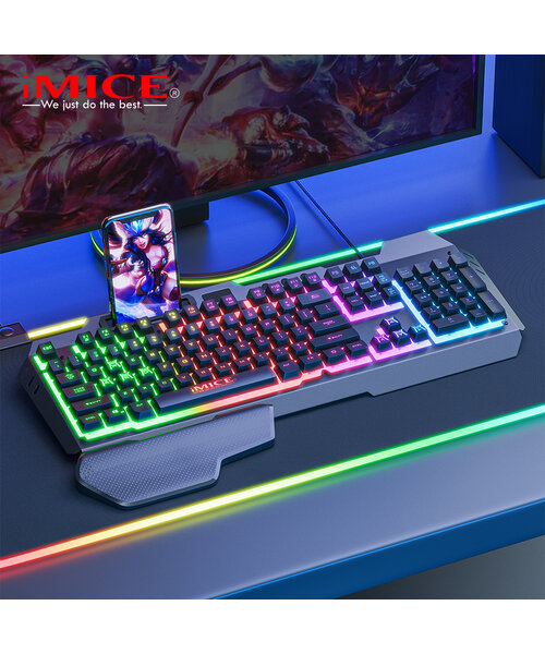 iMice Game toetsenbord met RGB verlichting - Handsteun - 104 toetsen