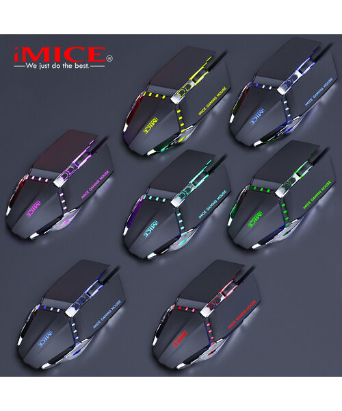 iMice Metalen mechanische game muis - 7 knoppen - Instelbare DPI - LED Verlichting