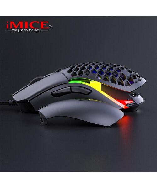 iMice Game muis met extra cover - 7 knoppen - RGB verlichting - Instelbare DPI