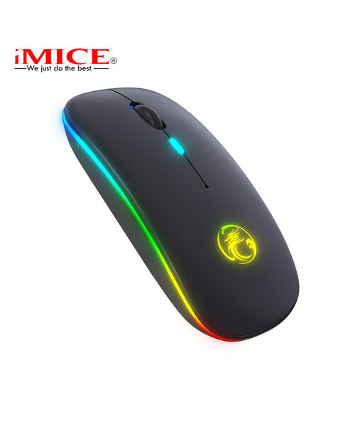 iMice Draadloze muis met RGB verlichting - oplaadbaar - 4 knoppen - Instelbare DPI - 2.4Ghz en Bluetooth