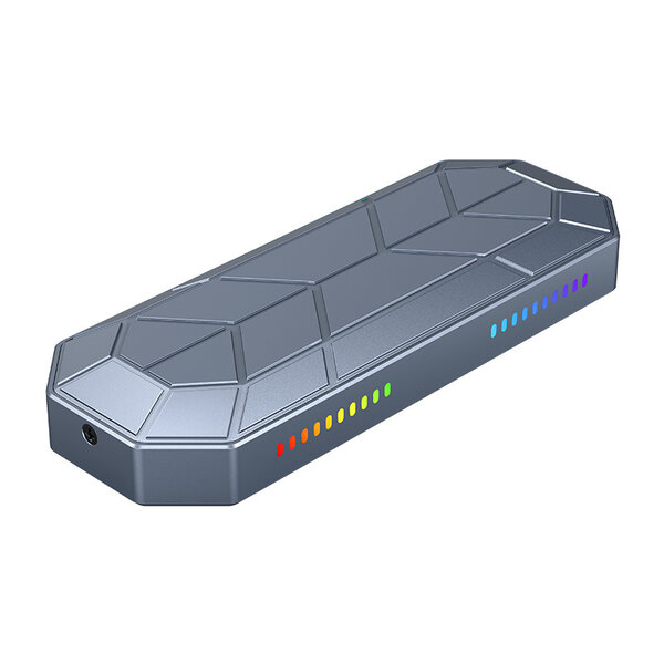 Orico Aluminium M.2 NVMe SSD behuizing - USB 3.1 Gen 2 USB-C - RGB-verlichting - Grijs