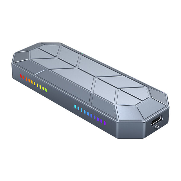 Orico Aluminium M.2 NVMe SSD behuizing - USB 3.1 Gen 2 USB-C - RGB-verlichting - Grijs