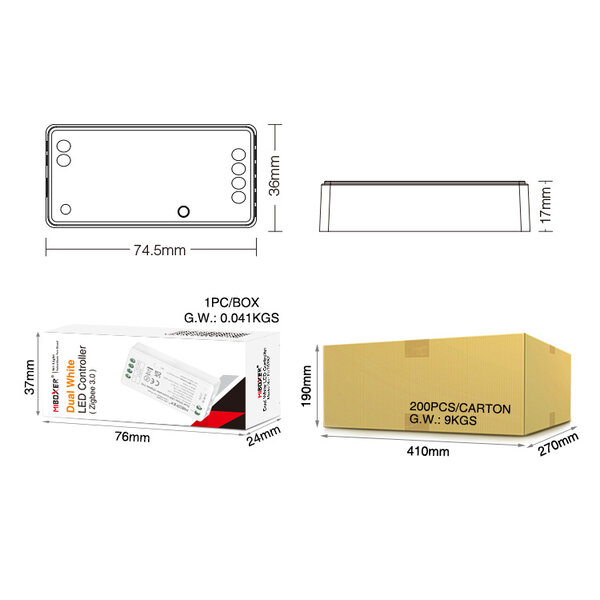 Milight / MiBoxer Zigbee 3.0 2 in 1 Single Color/DualWhite LEDStrip Zone Controller