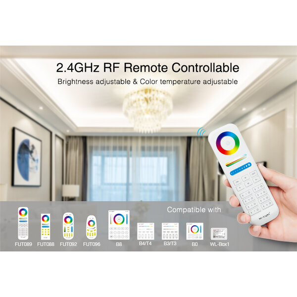 Milight / MiBoxer 3 in 1 RGB/W/CCT LEDStrip Zone Controller Slimline - FUT037S+