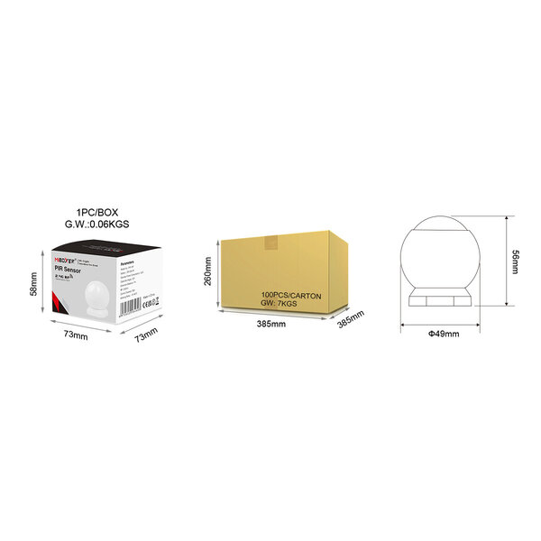 Milight / MiBoxer RF 2.4GHz Draadloze PIR Sensor Bewegingsmelder