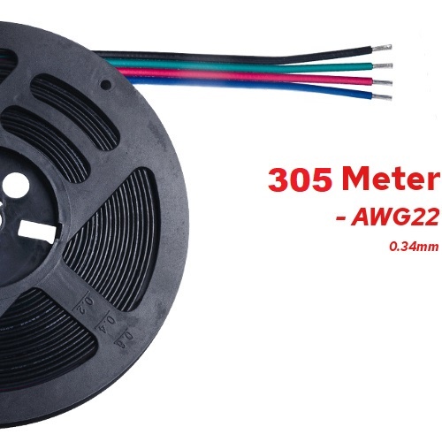 305 Meter Stroomdraad 4 Aderig RGB