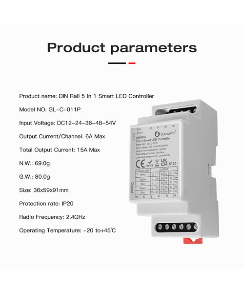 GLEDOPTO Din Rail Zigbee PRO 5in1 Smart LED Controller