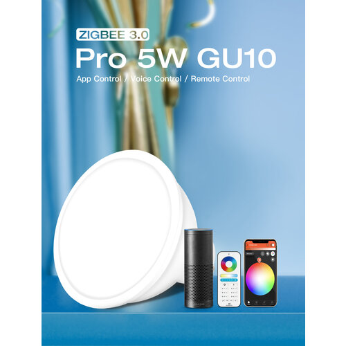 GLEDOPTO Zigbee PRO Color and White 5 Watt GU10 Spot 120° lens Philips Hue Compatible