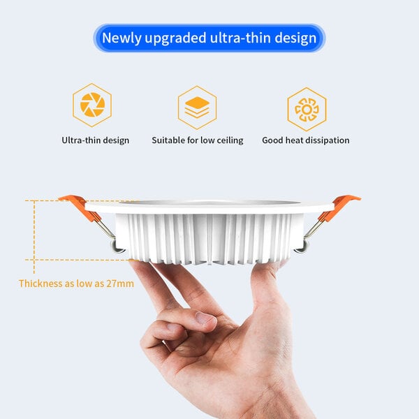 GLEDOPTO Zigbee PRO RGB+CCT Ultra dun 6W LED Downlight