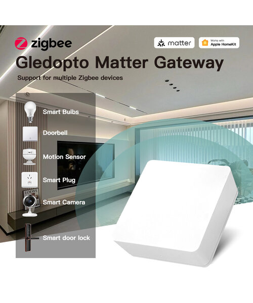 GLEDOPTO Zigbee 3.0 Gateway MATTER en Apple Home Compatible