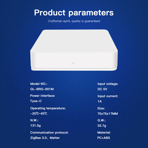 GLEDOPTO Zigbee 3.0 Gateway MATTER en Apple Home Compatible