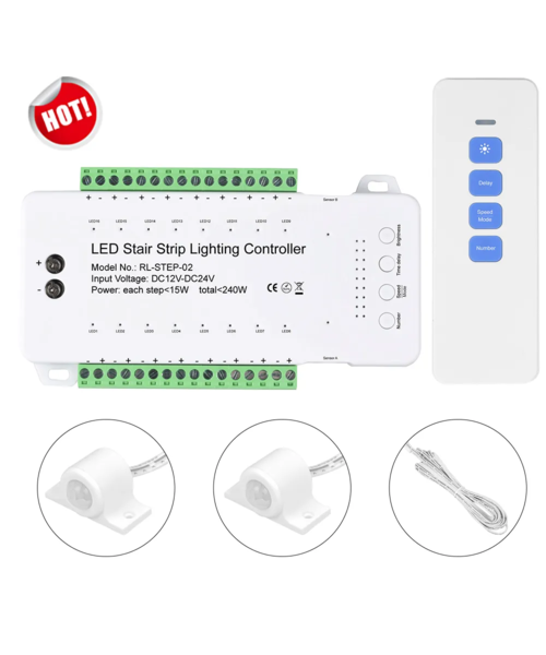 Controller set voor dynamische trapverlichting