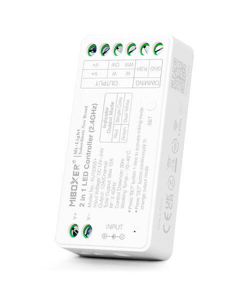 Milight / MiBoxer Controller en Wandpaneel Set voor LED Strips 1 kleur en Dual white - FUT035SA+
