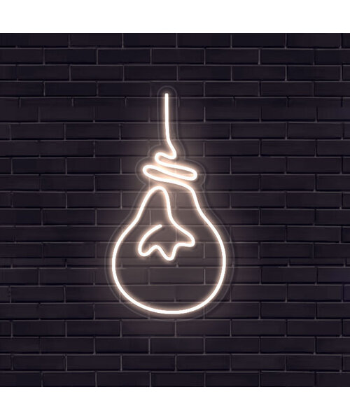 Neon Logo met LED gloeilamp vorm - warm wit