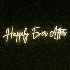 Neon logo met LED happily ever after