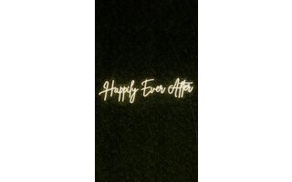 Neon logo met LED happily ever after