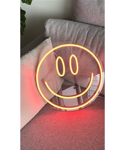 Neon Logo met LED Smiley - RGB Multikleur logo met afstandsbediening