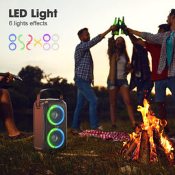 W-King Draagbare 80W Speaker T9-2 Met LED Verlichting 60 Watt RMS Vermogen
