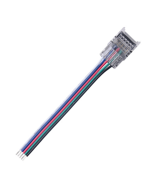 RGBW Klik Connector met 15cm aansluitdraad voor IP20 LED Strips