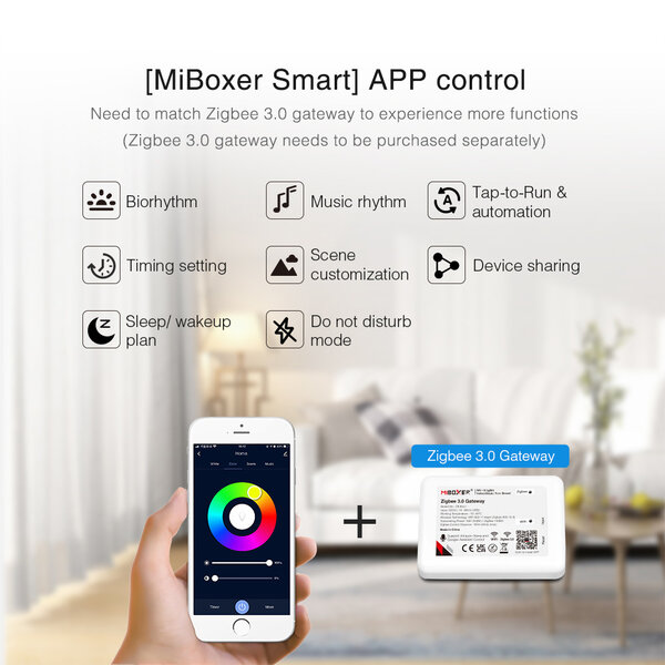 Milight / MiBoxer RGB+CCT Downlight - 6 Watt - Zigbee 3.0 en RF 2.4Ghz