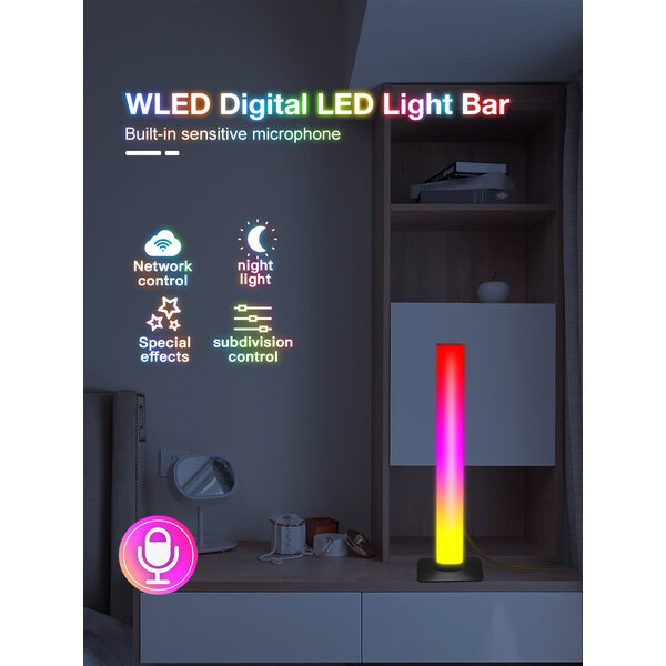 GLEDOPTO WLED Light Bar Digital RGB 10 Watt - ESP32 - Met microfoon en app bediening
