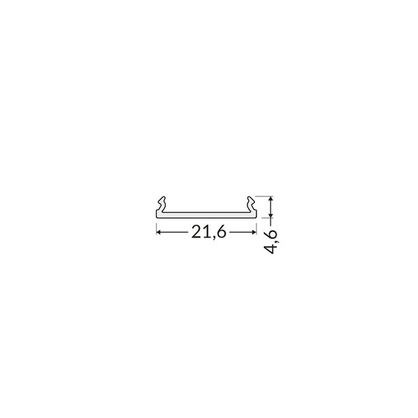 TOPMET Milky Click cover 2 meter voor CORNER16 v2 profielen C6