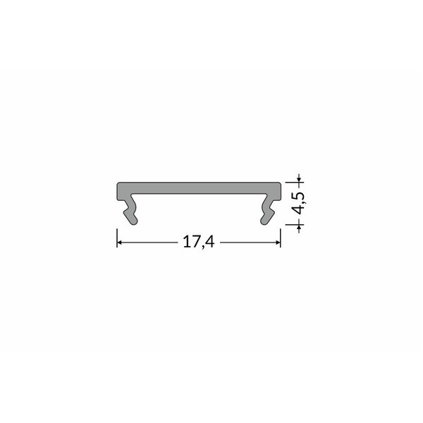 TOPMET Zwarte Click-Cover 2m voor 14mm TOPMET profielen