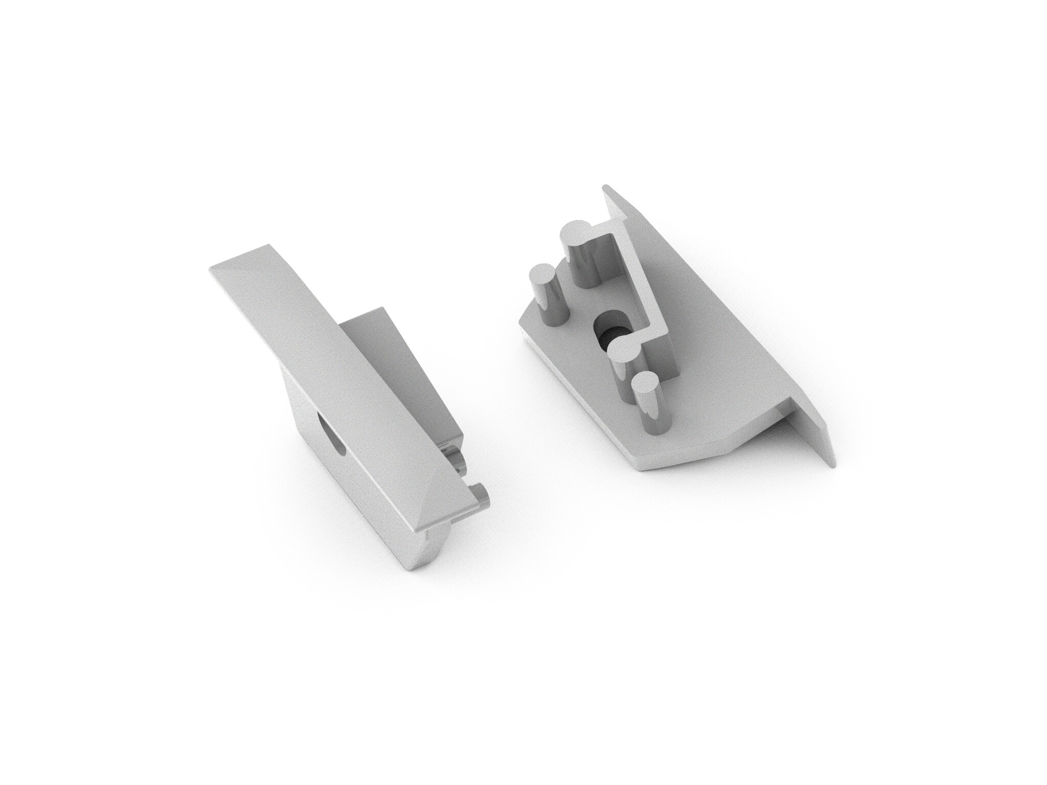 Einddop SET DIAGONAL14 Zilver 2 stuks