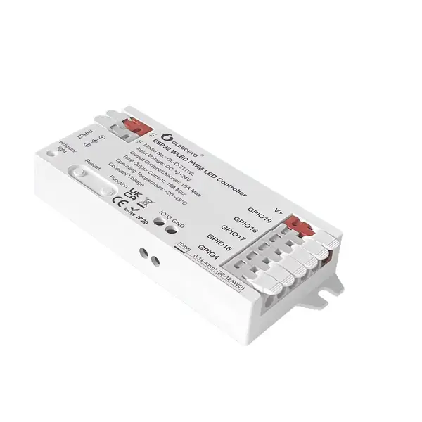GLEDOPTO 5in1 ESP32 WLED PWM LED Strip Controller voor Single color, dualwhite, RGB, RGBW en RGBCCT LEDStrips