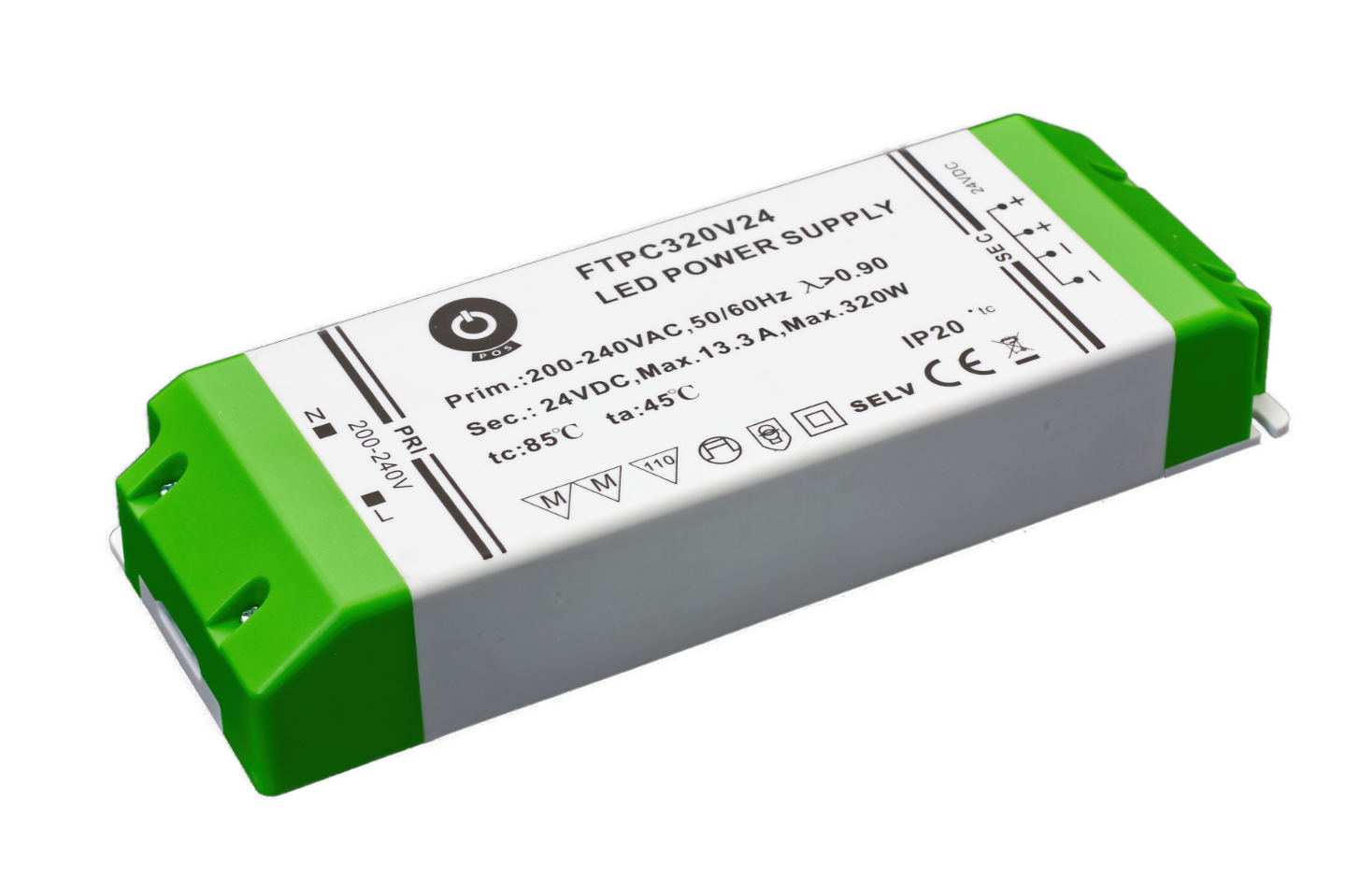 LED Stroomadapter 24 volt 13.3 ampère 320watt
