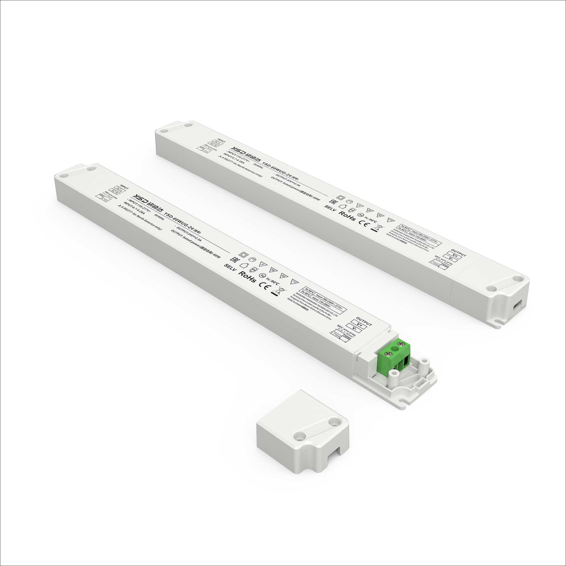 YSD 24 Volt 2.5 Ampere 60 Watt Slimeline Transformator