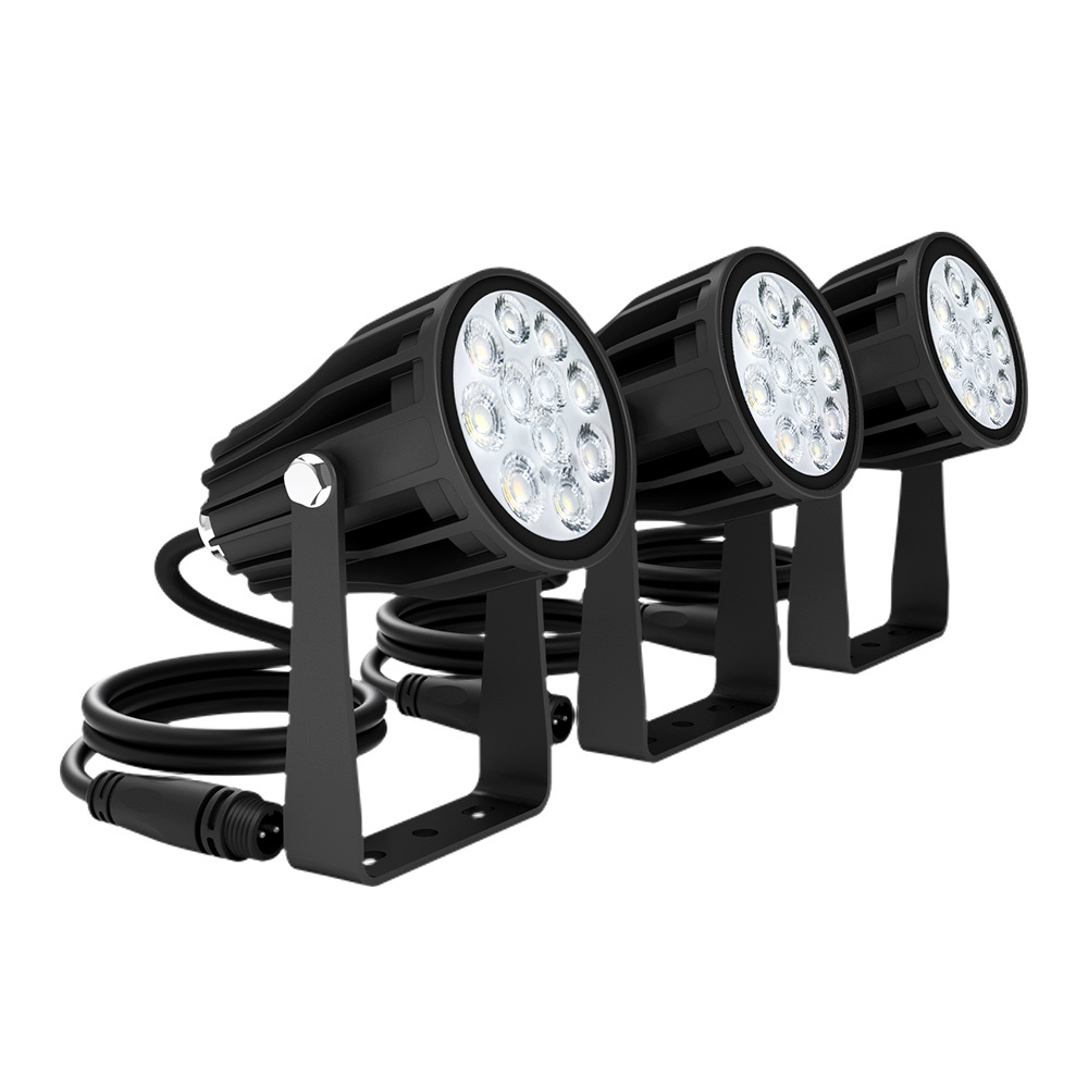 3  x 6W RGB+CCT LED-tuinlamp+voedingskabelset