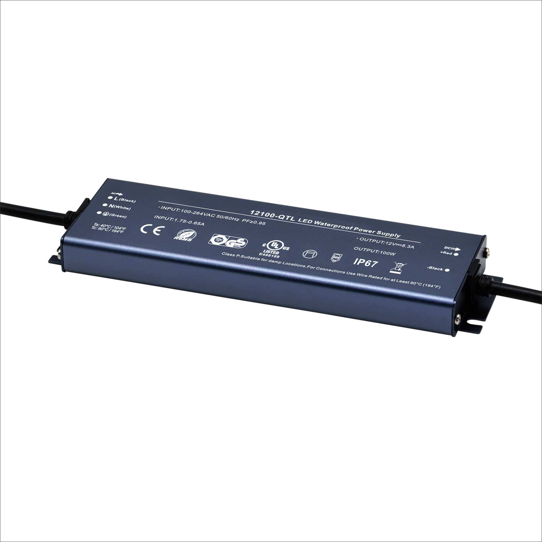 YSD 12 Volt 8.3 Ampere 100 Watt Waterdichte LED transformator