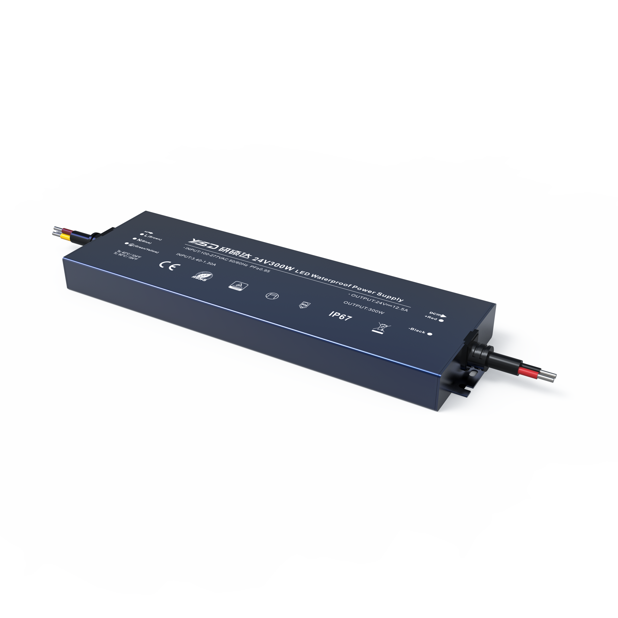 YSD 24 Volt 12.5 Ampere 300 Watt Waterdichte LED transformator