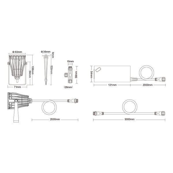 Milight / MiBoxer Complete RGBCCT Tuinverlichting SET met App & RF-bediening – 2.4GHz Smart LED