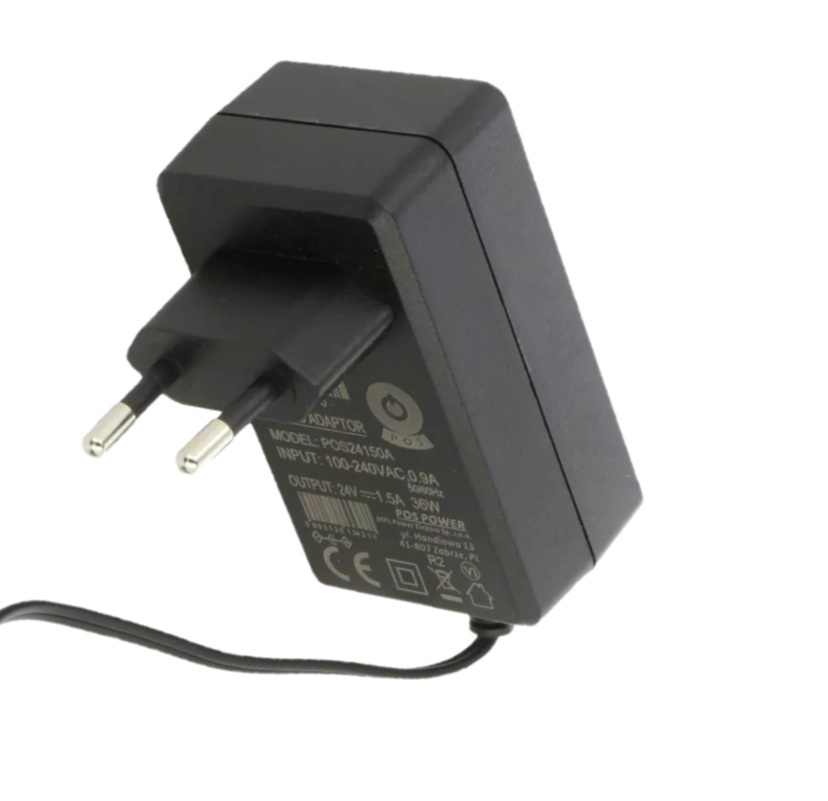 24 Volt 1.5 Ampère 36 Watt transformator Wandmodel