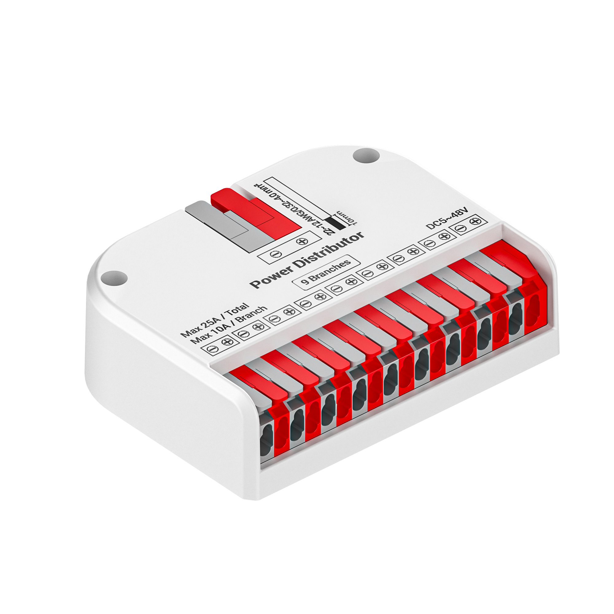 Kabelsplitter voor 1 naar 9 Enkelkleurige LEDstrips 25 Ampere