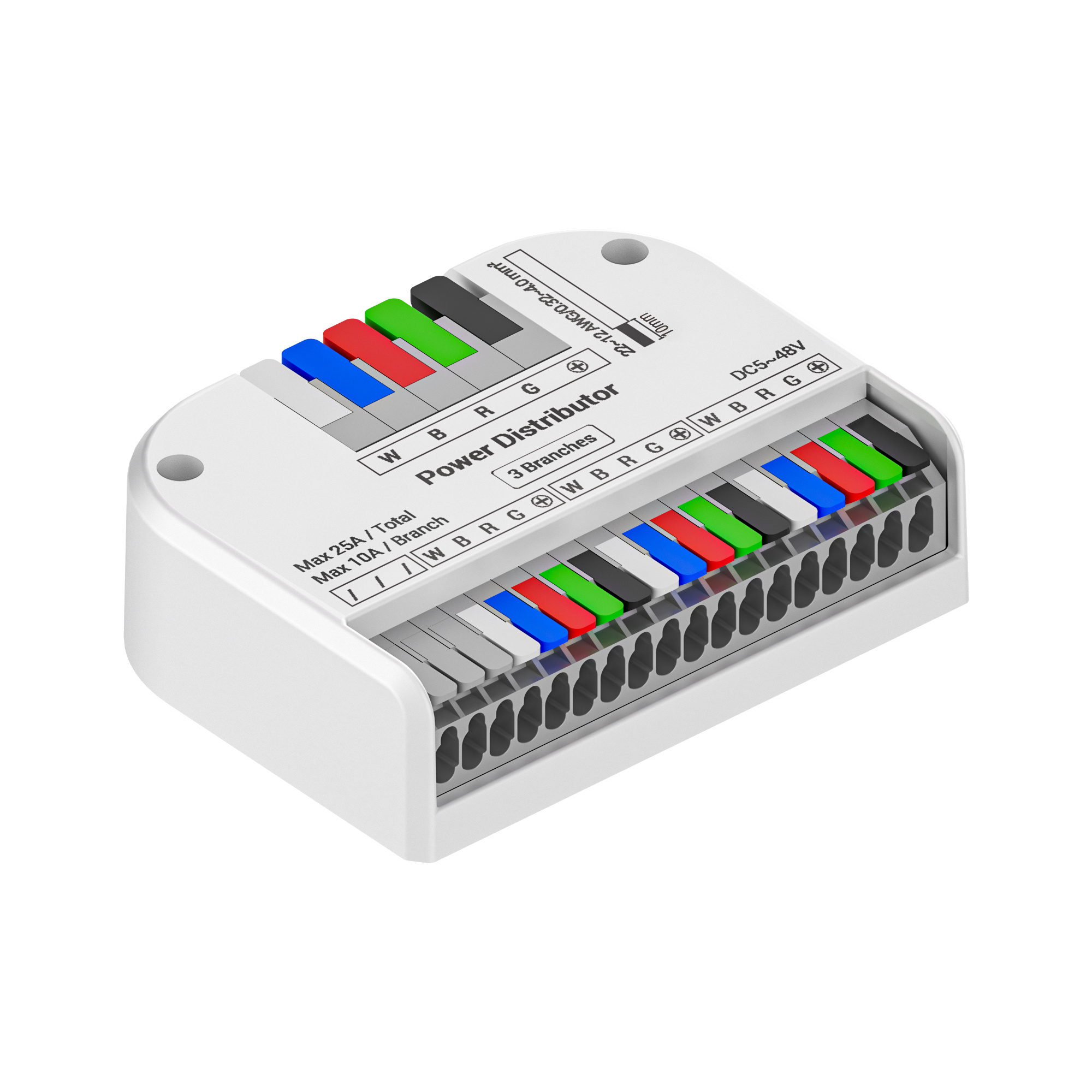 Kabelsplitter voor 1 naar 3 RGBW LEDStrips 25 Ampere