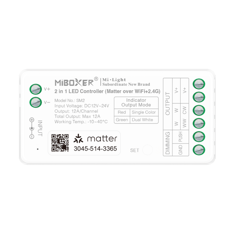 MiBoxer 2in1 Matter over WiFi + 2.4GHz LEDStrip Controller