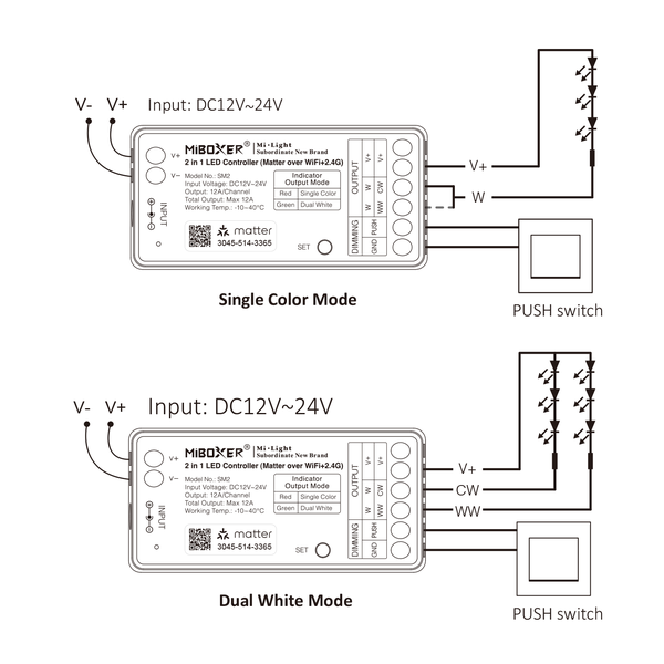 Milight / MiBoxer MiBoxer 2in1 Matter over WiFi + 2.4GHz LEDStrip Controller