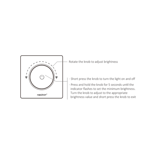 Milight / MiBoxer MiBoxer 230 Volt AC TRIAC dimmer 300 Watt Zigbee 3.0 en 2,4GHz