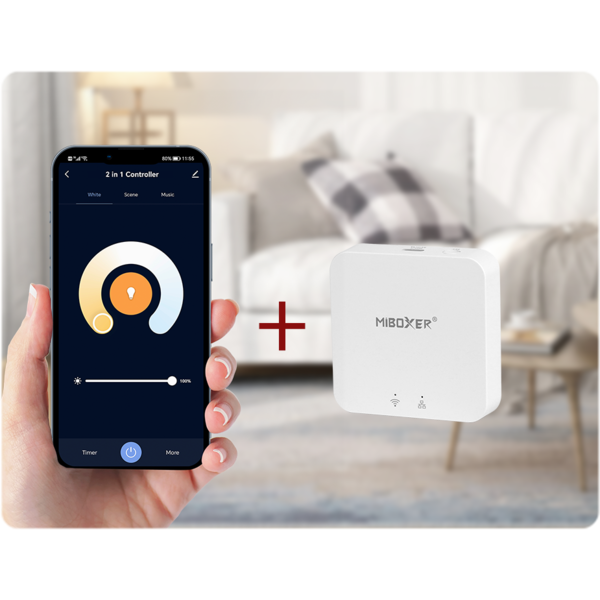 Milight / MiBoxer MiBoxer 230 Volt AC TRIAC dimmer 300 Watt Zigbee 3.0 en 2,4GHz