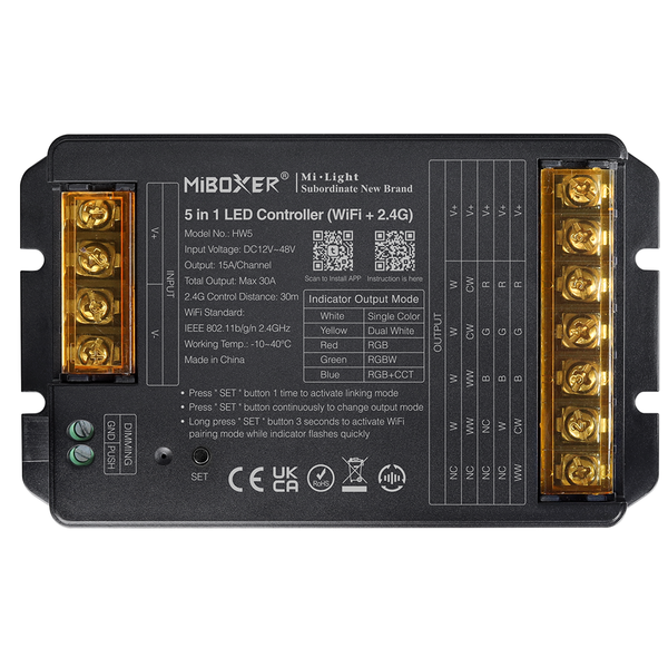 Milight / MiBoxer MiBoxer 5in1 WiFi + 2.4Ghz LED controller 12-48v 30a