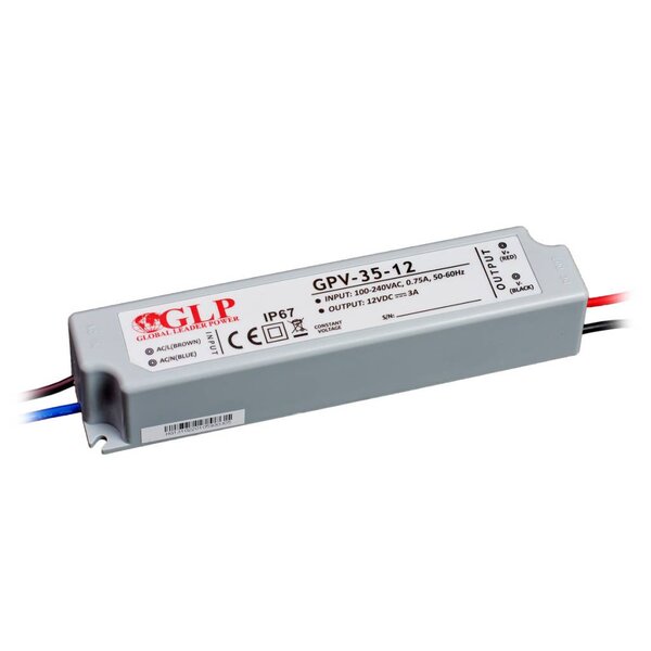 GLP Waterdichte LEDStrip Voedingsadapter 12 Volt 3 Ampere Transformator