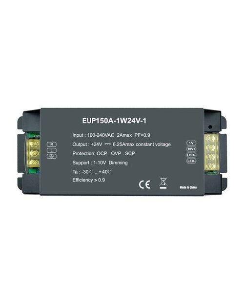 Euchips 1-10V LED Driver 24V - 6.25A - 150W