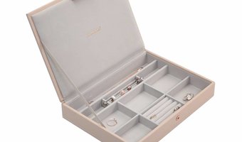 Jewellery Box Classic 3-Set in Blush & Grey - STACKERS BOX